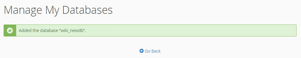 New Database created
