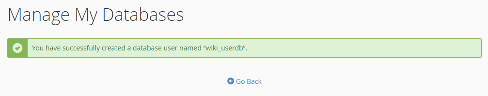 New DB user created