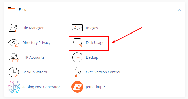 "Disk Usage" part