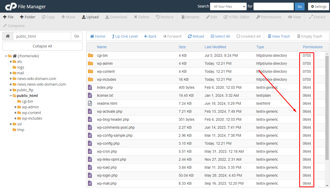 Files permissions