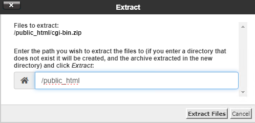 Specify the path to unzip