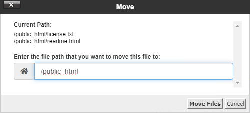 Specify the folder