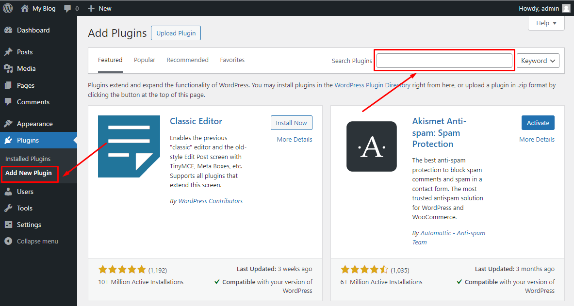 Plugin search
