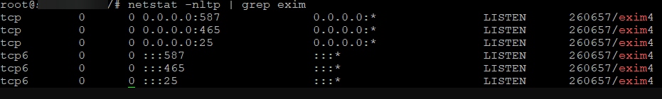 Check if the ipv6 address is used by exim