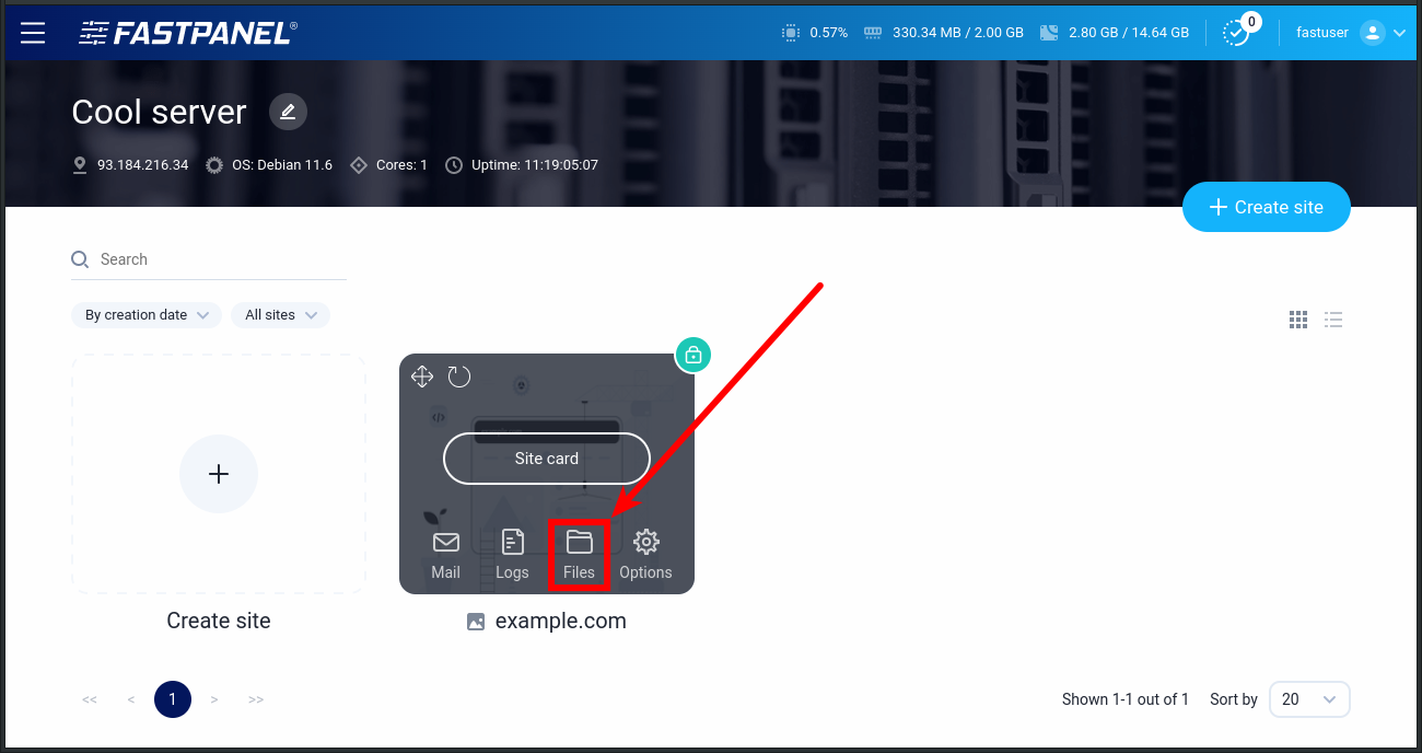 How to install wordpress in FASTPANEL step 1