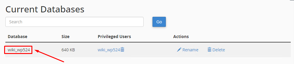 Database name