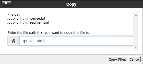 Specify path to the folder